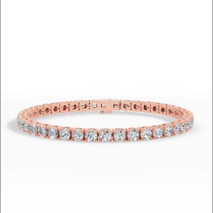 Bracelet tennis élégant de 7 pouces avec diamants de laboratoire taille ronde, en or 14 carats, vente en gros, fabricant et fournisseur de bijoux fins OEM - Product Image 1