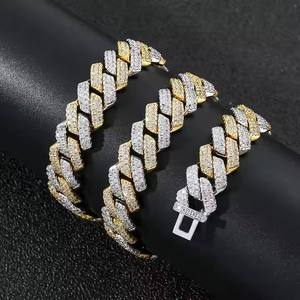 Indian Manufacture <b>Iced</b> <b>Out</b> Hip Hop Moissanite Diamond Cuban <b>Chain</b> Necklace Custom Jewelry for Men Available for Export Price - Product Image 5