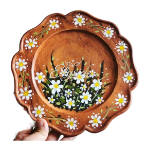 Plateau décoratif en bois, peint à la main, motif poisson coloré, plat de service fait main, bois naturel, décoration maison et jardin, cadeau, vente en gros - Product Image 6
