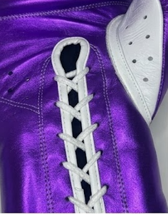 Gants de boxe personnalisés avec logo violet et blanc, 16 oz, à lacets, pour la combat et l'entraînement - Product Image 6