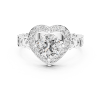 Bague de fiançailles en moissanite 1,32 ct avec halo en forme de cœur, en argent sterling 925, bande filigranée, plaqué rhodium, sertie à griffes, certifiée GRA, pour femme