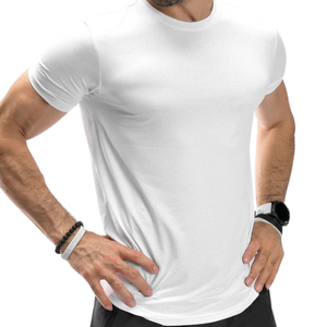 Camiseta Deportiva Blanca Personalizada para Hombre, Ligera, de Secado Rápido, Poliéster y Spandex, para Gimnasio, Entrenamiento, Deportes, OEM, Ropa Deportiva - Product Image 3