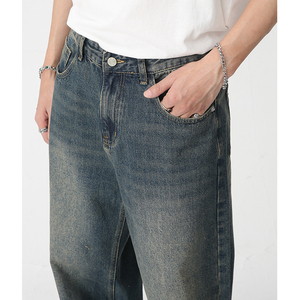 <b>Men's</b> Casual Denim <b>Jeans</b> 100% Cotton Mid Waist Regular Fit Lightweight OEM Customizable Wholesale - Product Image 2