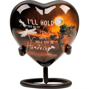Urna Conmemorativa de Aluminio con Forma de Corazón y Base Metálica, Urna Funeraria Resistente en Forma de Corazón para Cenizas Humanas de Adultos, Recipiente Decorativo - Product Image 5