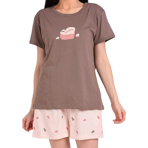 100% Cotton Made Women's Short <b>Set</b> Customized Logo 2 Piece Casual Wear Ladies T Shirts And Shorts <b>Set</b> In Low MOQ - Product Image 5