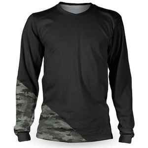 เสื้อเชิ้ตแขนยาวผู้ชาย ผ้าโพลีเอสเตอร์ 100% แห้งเร็ว ใส่ได้ทุกฤดู สีดำล้วน เสื้อกีฬา - Product Image 3