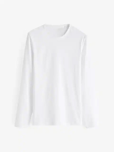 T-shirt décontracté à manches longues en coton tricoté respirant pour homme, grande taille, couleur unie, design simple, pour le printemps et l'automne, avec service OEM - Product Image 6