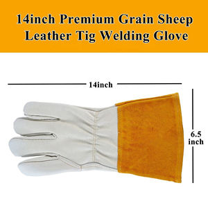 Guantes de Soldadura TIG de Piel de Cabra Natural de Primera Calidad, Resistentes a las Chispas, de Alta Destreza, de 14 Pulgadas, Marca WELDER - Product Image 2