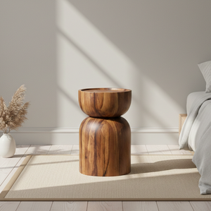 Dam Handmade Durable Teak Wooden <b>Stool</b> Contemporary Minimalist Design with Eco Friendly Natural Finish Home Decor Resort Cafe - Product Image 6