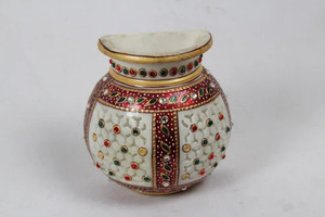 Ramequin en céramique peint à la main, pot décoratif de style indien, récipient à bijoux pour la décoration de la maison - Product Image 1