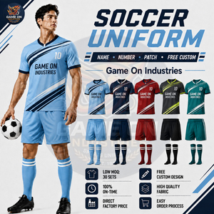 Uniformes Deportivos de Fútbol para Club, Diseño en Verde Azulado y Negro, Tejido Sintético Transpirable, Conjunto Completo para Venta al Por Mayor - Product Image 3