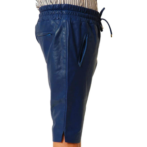 Pantalones Cortos de Piel Sintética PU para Hombre, Estilo Urbano de Verano, con Bolsillos, para Discoteca, Casual, a la Moda, hasta la Rodilla, con Cierre de Cremallera, Estilo Medieval Punk - Product Image 4