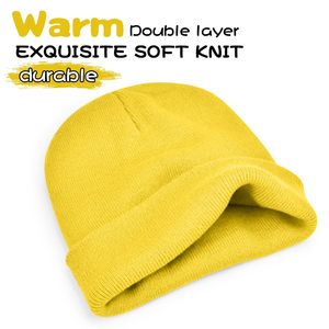 Stylish Custom Acrylic Beanie Hat Jacquard Knit <b>Winter</b> <b>Cap</b> with Embroidery Logo Double Layer Cuffed Construction Head - Product Image 2