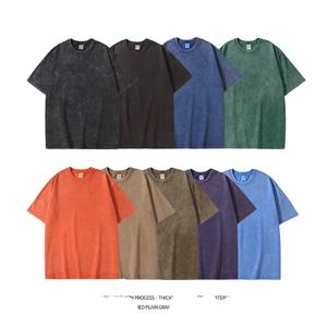 เสื้อยืดโออีเอ็ม รุ่นเรโทร ผ้าฝ้าย 100% เนื้อหนา ทรงโอเวอร์ไซส์ พิมพ์ลายโลโก้ด้านหน้า คอกลม แขนสั้น ระบายอากาศได้ดี สไตล์ลำลอง - Product Image 6