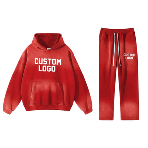 Conjunto de Sudadera y Pantalones Deportivos para Hombre, Estilo Desgastado, Lavado Ácido, Efecto Desteñido por el Sol, Nueva Llegada - Product Image 4