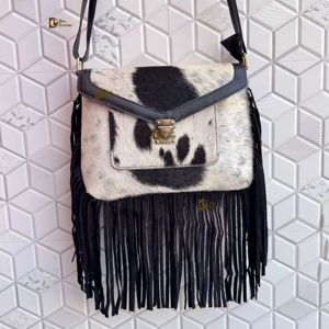 Sac à main à franges en fourrure de vachette de style occidental Sac à franges de bohème Hair On Hair On Hair New Design Gypsy Fringe Bags - Product Image 1