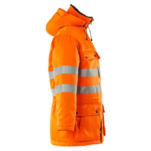 <b>Hi</b> <b>Vis</b> <b>Orange</b> Safety <b>Jacket</b> With Reflective Stripes And Hood For Workwear - Product Image 3
