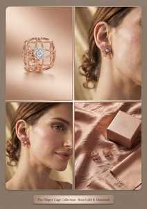 Boucles d'oreilles en diamant de culture pour femmes, taille princesse, clarté VVS VS, en or rose, pour un usage quotidien - Product Image 2