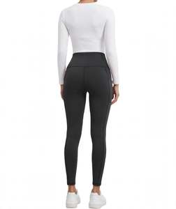 Wide Leg <b>Womens</b> High Waisted Woman Cycling Jogger Pants With Side Pockets Ankle Length Quick Dry Workout Training <b>Leggings</b> Wear - Product Image 2