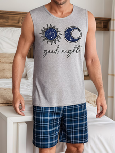 Men/Women Couple Style Thermal Knitted Loungewear Set Tank Top Shorts Plus Size 100% Cotton Him Her 1 Top +1 Pant Pajamas - Product Image 4