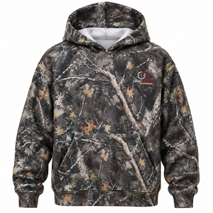 Sudadera con Capucha de Invierno de Alta Calidad con Estampado de Hoja de Arce Camuflada, Tejida y Bordada, Ecológica, para Hombre y Mujer, a la Moda - Product Image 1