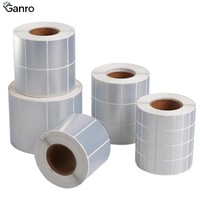 Étiquettes autocollantes en PET/PVC argentées mates imperméables, étiquettes d'impression de codes-barres, transfert thermique, étiquette brillante en polyester