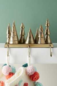 Metal <b>Christmas</b> Tree <b>Stocking</b> Holder Gold Decorative Hooks for Holiday Display - Product Image 1