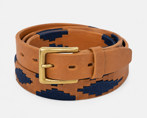 Ceinture Polo en Cuir Véritable pour Homme, Boucle à Ardillon, Motif Géométrique, Style Décontracté, Alliage, Largeur 3,5 cm, Longueur 120 cm, Durable et Haute Résistance - Product Image 2