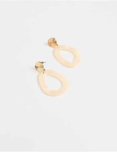 Pendientes de Lágrima Abiertos Minimalistas de Resina, Artesanía de Resina Cremosa, Pendientes de Lágrima de Resina Crema - Product Image 5