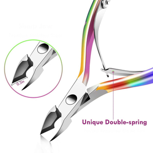 Nail Beauty Nipper Rainbow Multi Titanium Use For Professional Grade 4 Inch Stainless Steel Cuticle Fingers Tools Beauty Nipper - Product Image 2