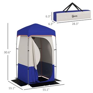 Tenda Doccia da Campeggio Blu Moderna, Rifugio Portatile per la Privacy, Borsa Doccia Solare, Pavimento Rimovibile, Acciaio/Alluminio, Borsa per il Trasporto Inclusa - Product Image 3