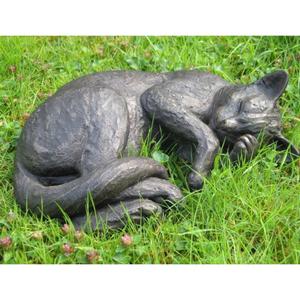Sculpture de chat en bronze moderne, décoration de jardin extérieur, art de la pelouse, statue animale - Product Image 5