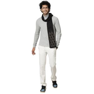 Écharpes longues pour hommes en cachemire 100% écologique, personnalisées, design hiver, tricotées sur mesure, jacquard à carreaux 220g. - Product Image 4