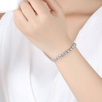 Nouveau Bracelet Tennis Élastique en Zircon Coréen 2026 pour Femme, Style Tendance Luxe Léger, Bijou Électroplaqué B86 Anniversaire