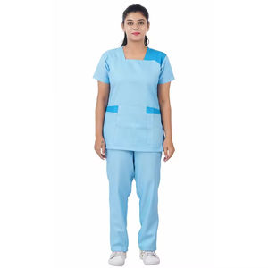 Medical Scrub Uniform <b>Set</b> for <b>Doctors</b> and Nurses Breathable Cotton Blend Hospital Short Sleeve Nursing Scrubs Supplier - Product Image 5