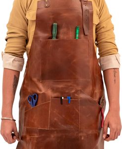 Tablier de soudeur en cuir robuste de haute qualité pour la protection incendie, tablier de travail en cuir durable pour chef avec logo personnalisé - Product Image 2