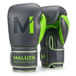 ถุงมือชกมวยหนังแท้ MALUZA INDUSTRIES ปักโลโก้ได้ตามต้องการ ปิดด้วยแถบตีนตุ๊กแก เย็บอย่างทนทาน ซับแรงกระแทก พร้อมที่รัดข้อมือ สำหรับการฝึกซ้อม - Product Image 1