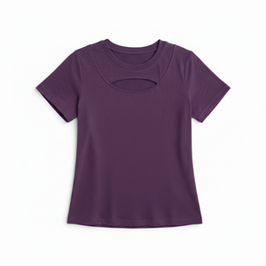 T-shirt décontracté pour femme 180 GSM en polycoton extensible à col rond, impression personnalisée OEM, vente en gros - Product Image 3