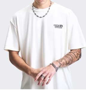 Trendy Fashion Oversized <b>Stand</b> Twill T-Shirts <b>Drop</b> Shoulder Men's Solid Color Digital Printing Custom OEM ODM Manufacturer - Product Image 2