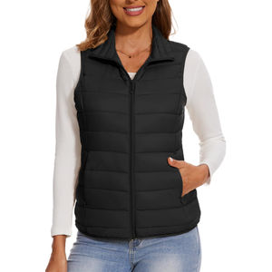 Service OEM, veste sans manches pour femme en tricot brodé, imperméable, respirante, pour l'hiver, avec rembourrage en coton - Product Image 2
