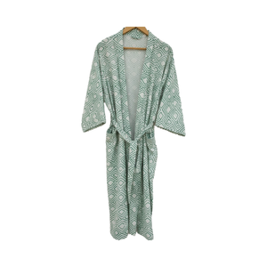Peignoir de luxe en coton 100% tissé imprimé à la main, style indien, vêtements de nuit, maillot de bain, robe de chambre, thermique d'hiver, ODM - Product Image 1