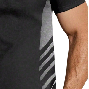 <b>Mens</b> <b>Black</b> Sports T <b>Shirt</b> Short Sleeve <b>Slim</b> <b>Fit</b> Quick Dry Breathable Athletic Training Running Gym Casual 100% Cotton 220 Grams - Product Image 5