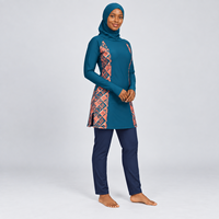 Vente en gros, nouvelle arrivée, ensemble 2 pièces modeste pour femmes, burkinis islamiques avec cristaux sur le devant, vêtements d'été de haute qualité, burkini de bain