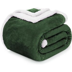 Sherpa Fleece Throw <b>Blankets</b> Soft <b>Fluffy</b> Flannel Plush Cozy Green Cuddle <b>Blankets</b> for Couch Bed Sofa - Product Image 3