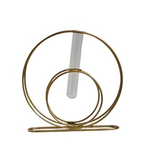 Slim Cylinder Metal Bud Vase Straight Body <b>Decorative</b> Flower Vase for Single Stem <b>Table</b> <b>Decor</b> Home and Gifting Use - Product Image 2