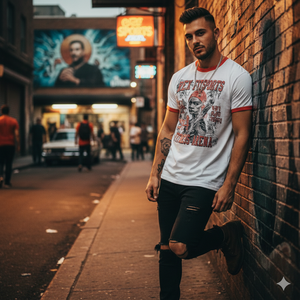 Camiseta Negra con Lavado Ácido para Hombre, Estilo Urbano Personalizado, OEM, Algodón, Corte Holgado, Cuello Redondo, Manga Regular - Product Image 5