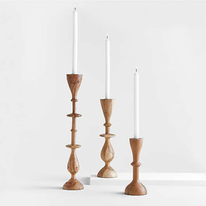 Wooden Tapered Candlestick Holder <b>Set</b> for Home Decoration Handmade Natural Finish Customized <b>Candle</b> Taper - Product Image 6