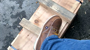 All Types Of American Heritage 6” Steel Toe Work Boots for Men - Full-Grain <b>Leather</b> with Moc Toe, Slip-Resistant Wedge Outsole - Product Image 4