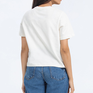 เสื้อยืดคอวีแขนสั้นผ้าฝ้ายสำหรับผู้หญิง รุ่นใหม่ สีพื้น สวมใส่สบาย ระบายอากาศได้ดี เป็นมิตรกับสิ่งแวดล้อม น้ำหนัก 120 กรัม ทรงปกติ สไตล์ฤดูใบไม้ผลิและฤดูร้อน - Product Image 2