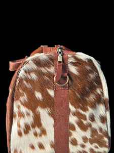 Bolsa de Viaje de Cuero Genuino Hecha a Mano con Pelo, Estilo Vintage, con Cremallera, Ligera, Gran Capacidad, para Fin de Semana, LHODB-0128 - Product Image 6